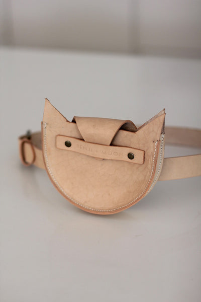 Natural Leather Dog Walking Belt-Bag