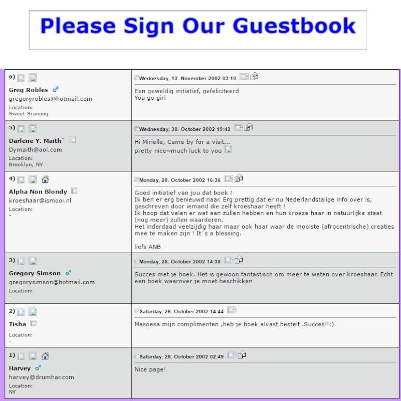 guestbook kroeshaar