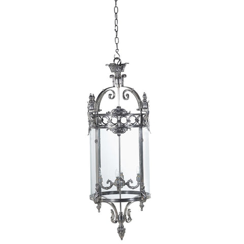 Silver & Glass Large Ceiling Pendant