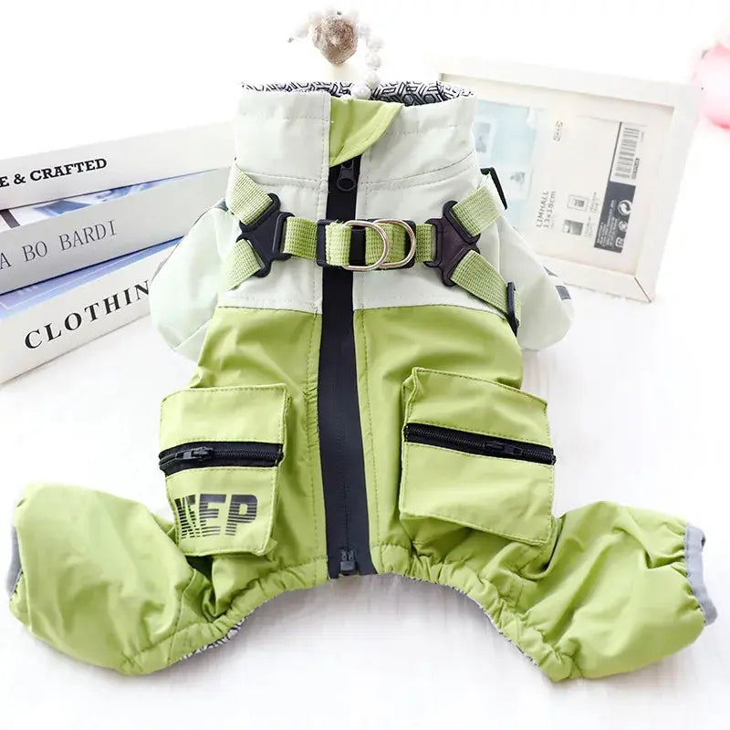 Dog Winter Clothes Autumn Winter Thickened 3-in-1 Waterproof Dog Cotton Coat - Four-legged Warm Pet Jacket For Small D Dropshipman