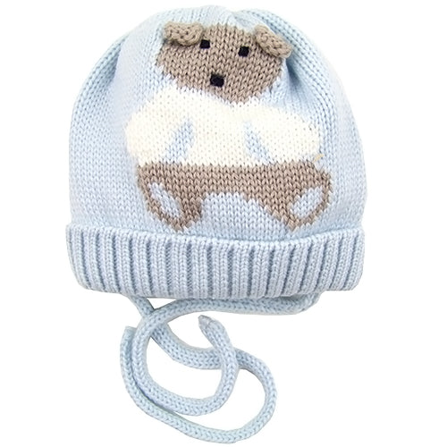 baby hat with ties