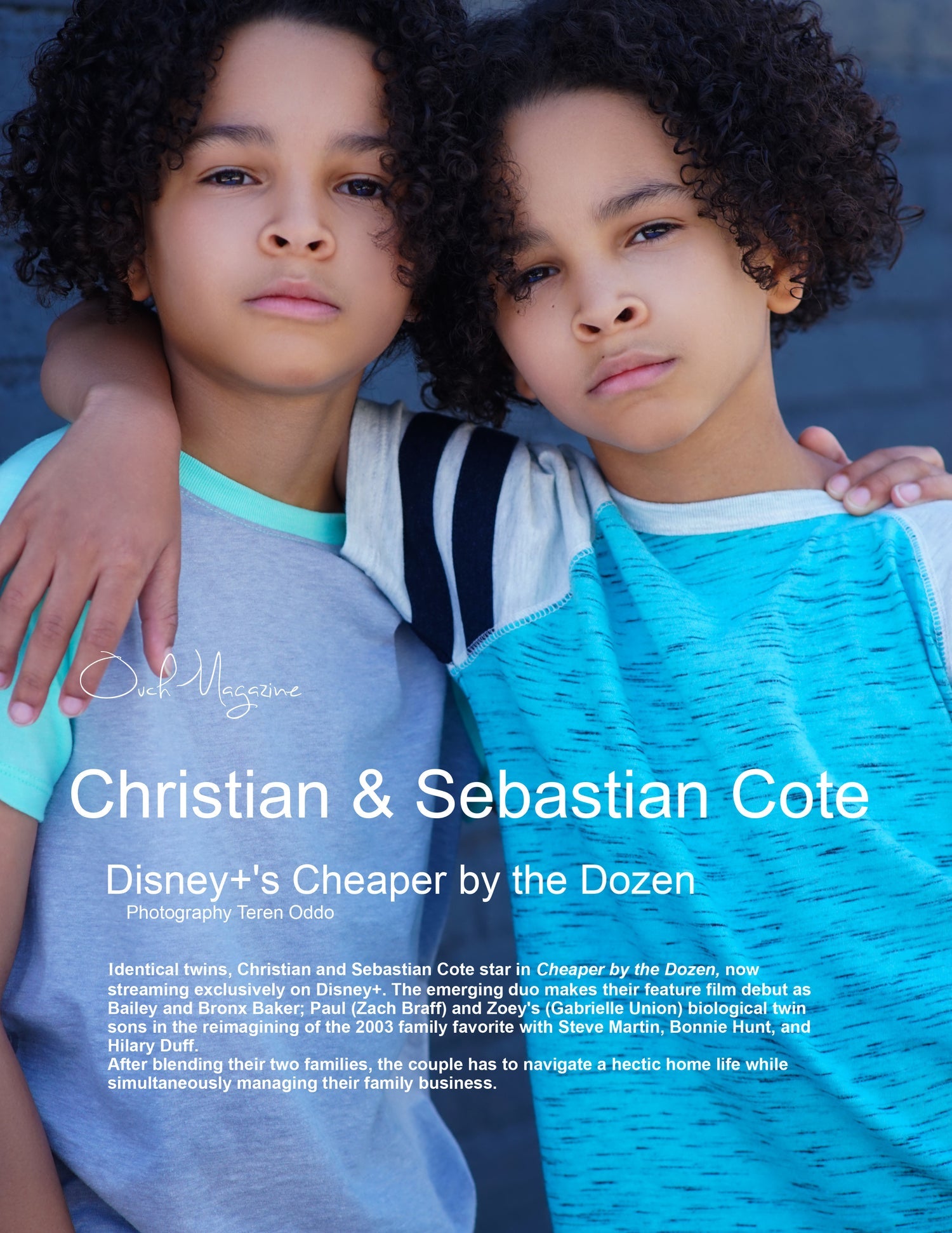 Christian & Sebastian Cote   Disney+'s Cheaper by the Dozen/ ouch magazine