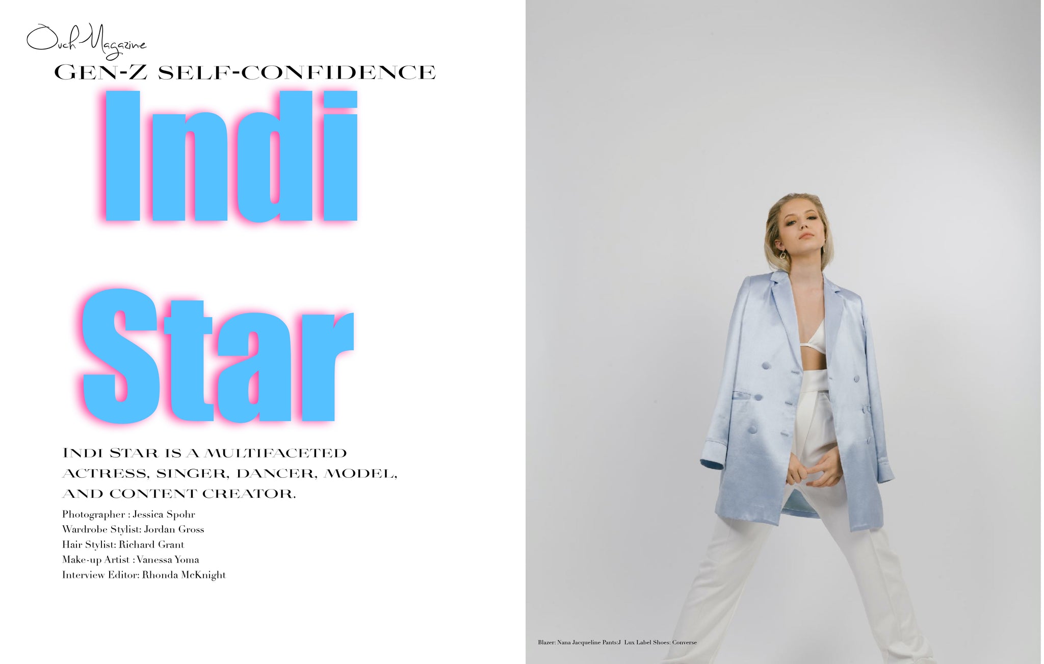 Ouch Magazine Gen Z issue starring  Singer Indi Star