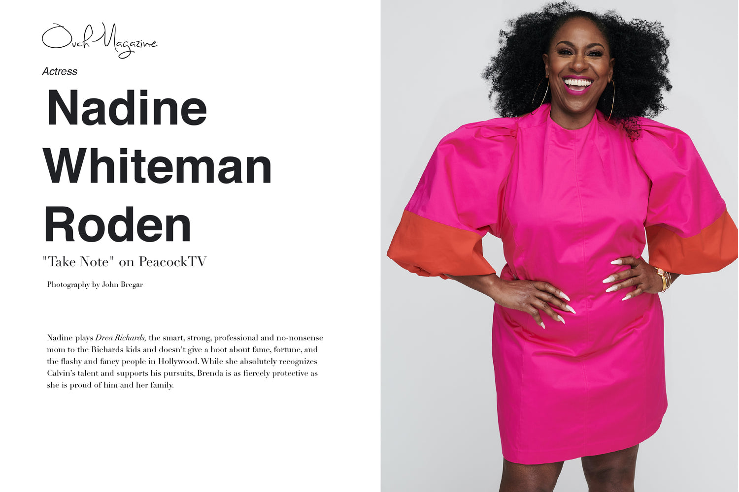 ctress Nadine Whiteman  Roden  "Take Note" on PeacockTV / ouch magazine