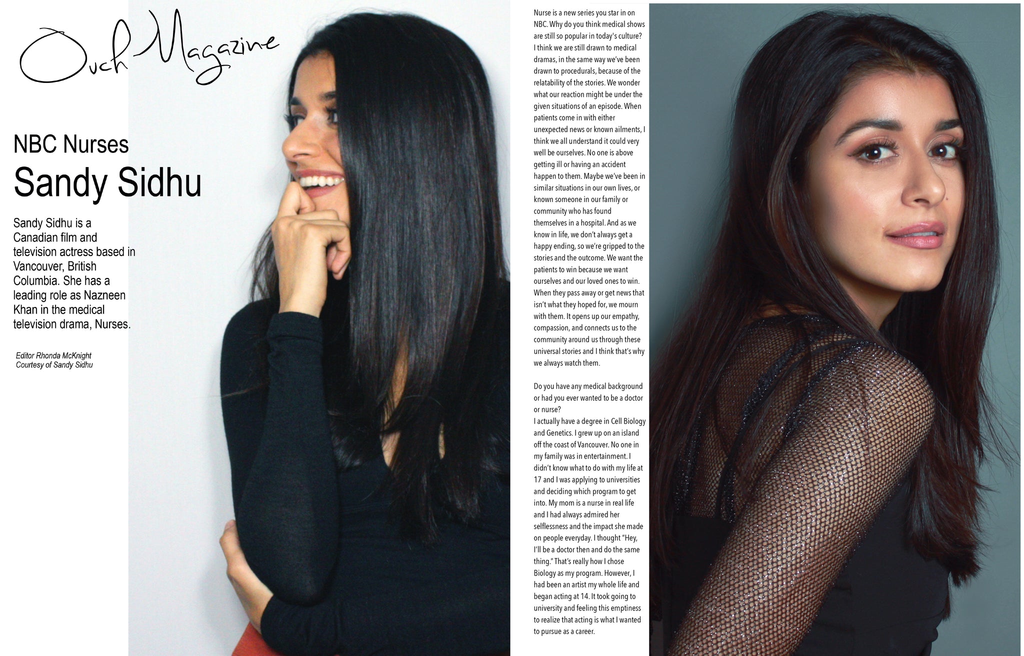 NBC NURSES ACTRESS SANDY SIDHU/  Ouch Magazine