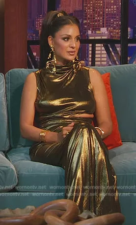 Jessel’s gold confessional dress on The Real Housewives of New York City