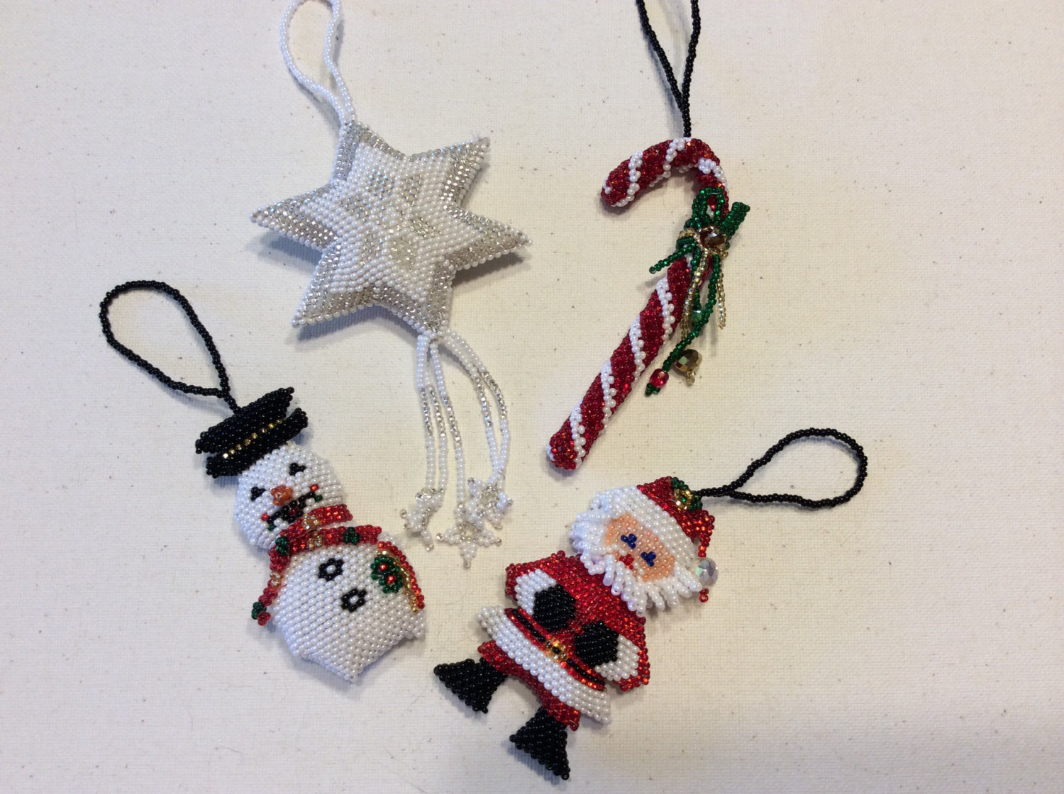 beaded christmas tree ornaments