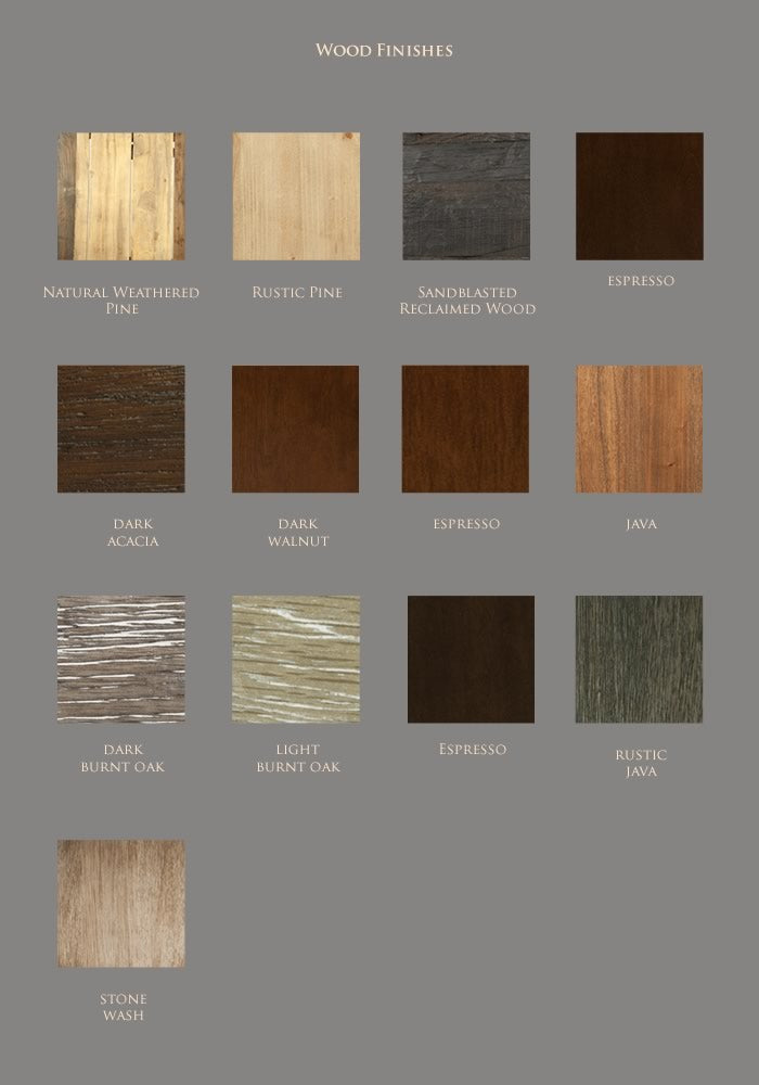 MUSH wood finish swatches