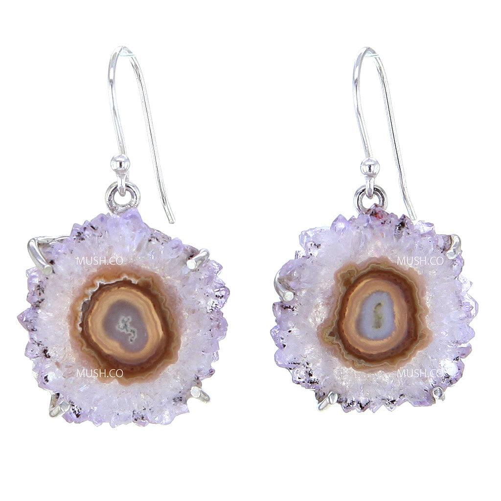 Stalactite Amethyst and Sterling Silver Earrings in Purple v3 Hollywood
