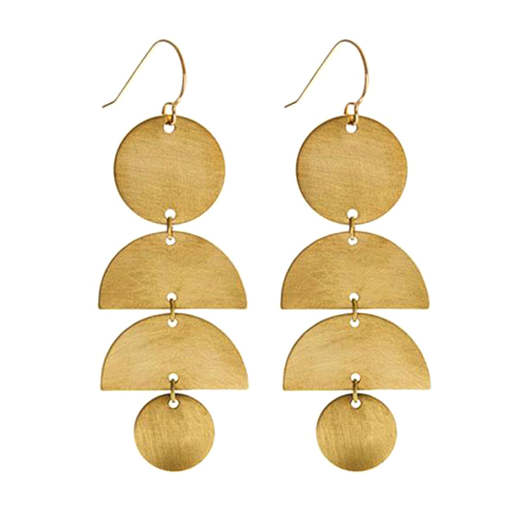 Frida K Finished Brass Stack Earrings Hollywood