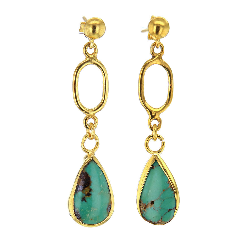 Turquoise Teardrop Earrings Hollywood