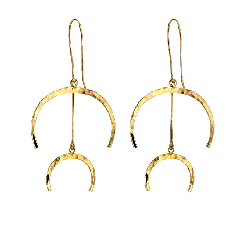 14K Gold Fill Double Lunar Earrings Hollywood