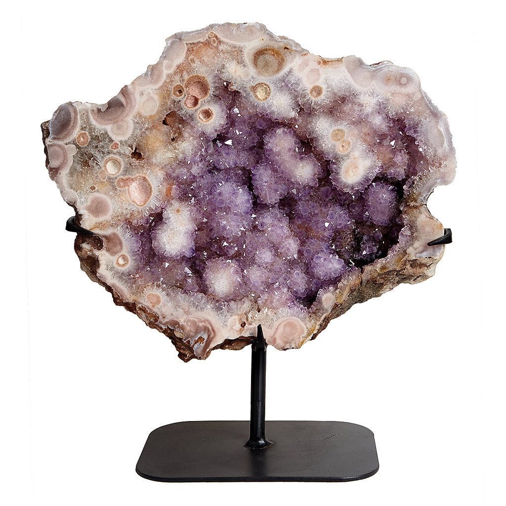 Large Pink Amethyst Slab Sculpture on Stand v4 Hollywood