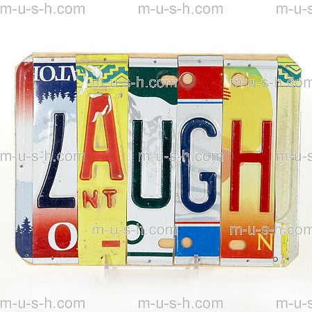 License Plate Signs LAUGH v2 Hollywood