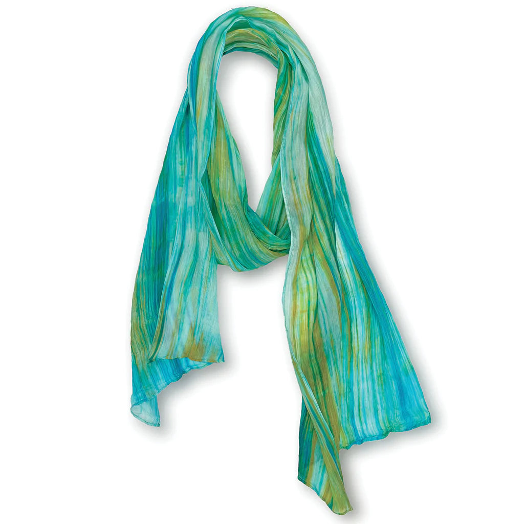 Blue Moss 100% Silk Scarf Hollywood