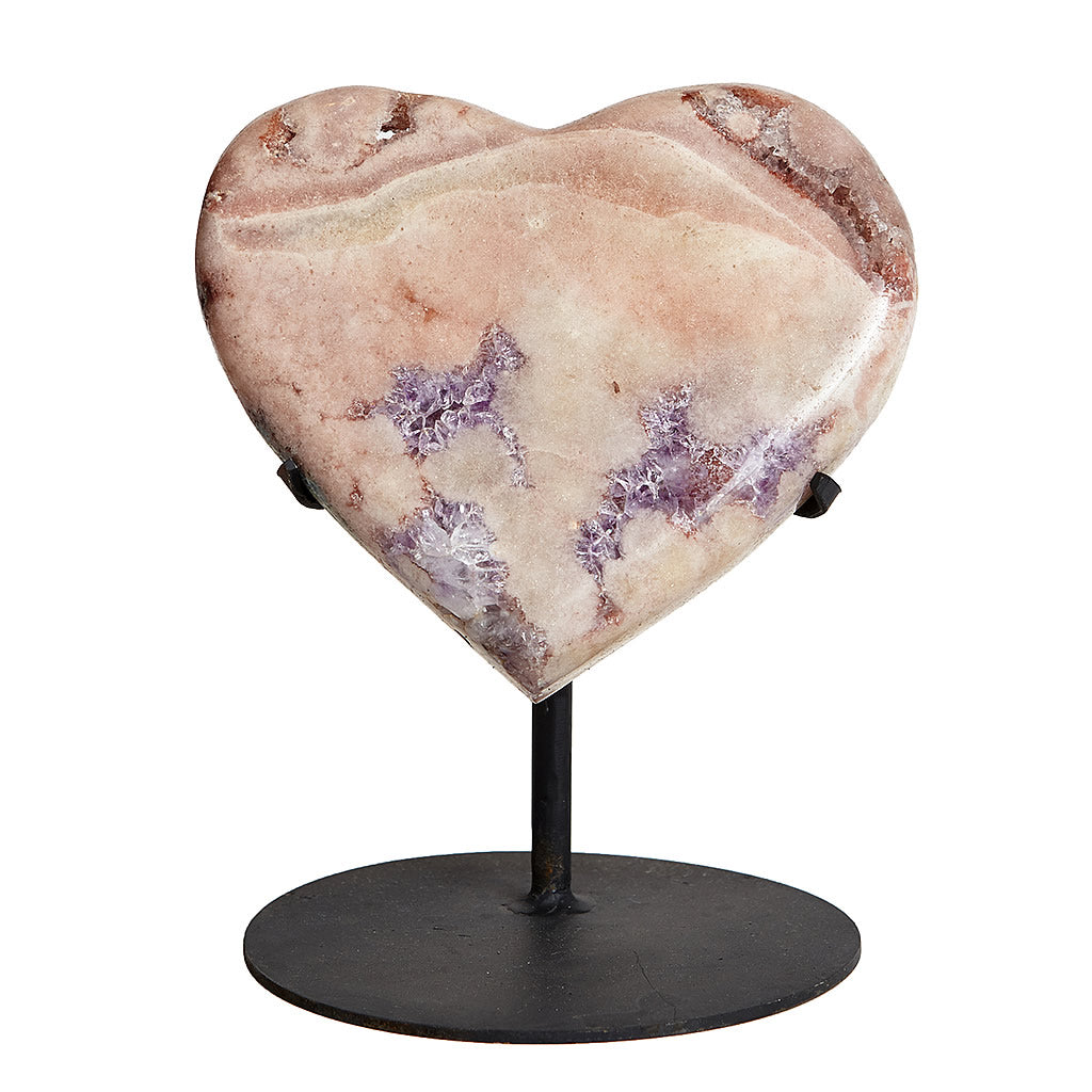 Heart Shaped Pink Amethyst on Stand Hollywood