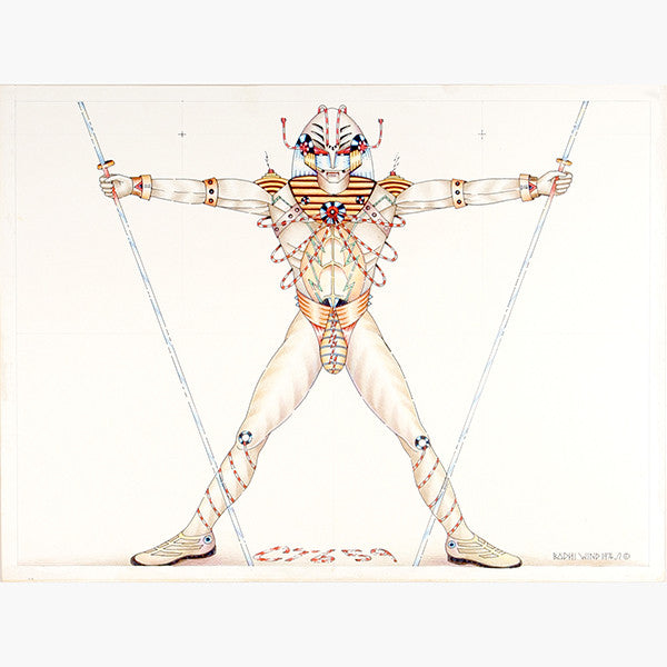 Futuristic Shaman Original Drawing by Bodhi Wind Hollywood