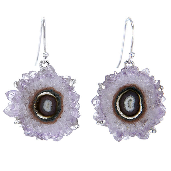 Stalactite Amethyst and Sterling Silver Earrings in Purple v4 Hollywood