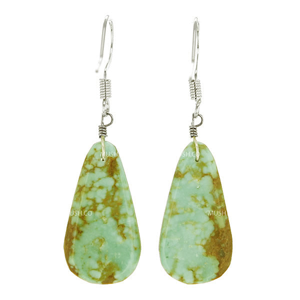 Small Teardrop Turquoise Slab Earrings Hollywood