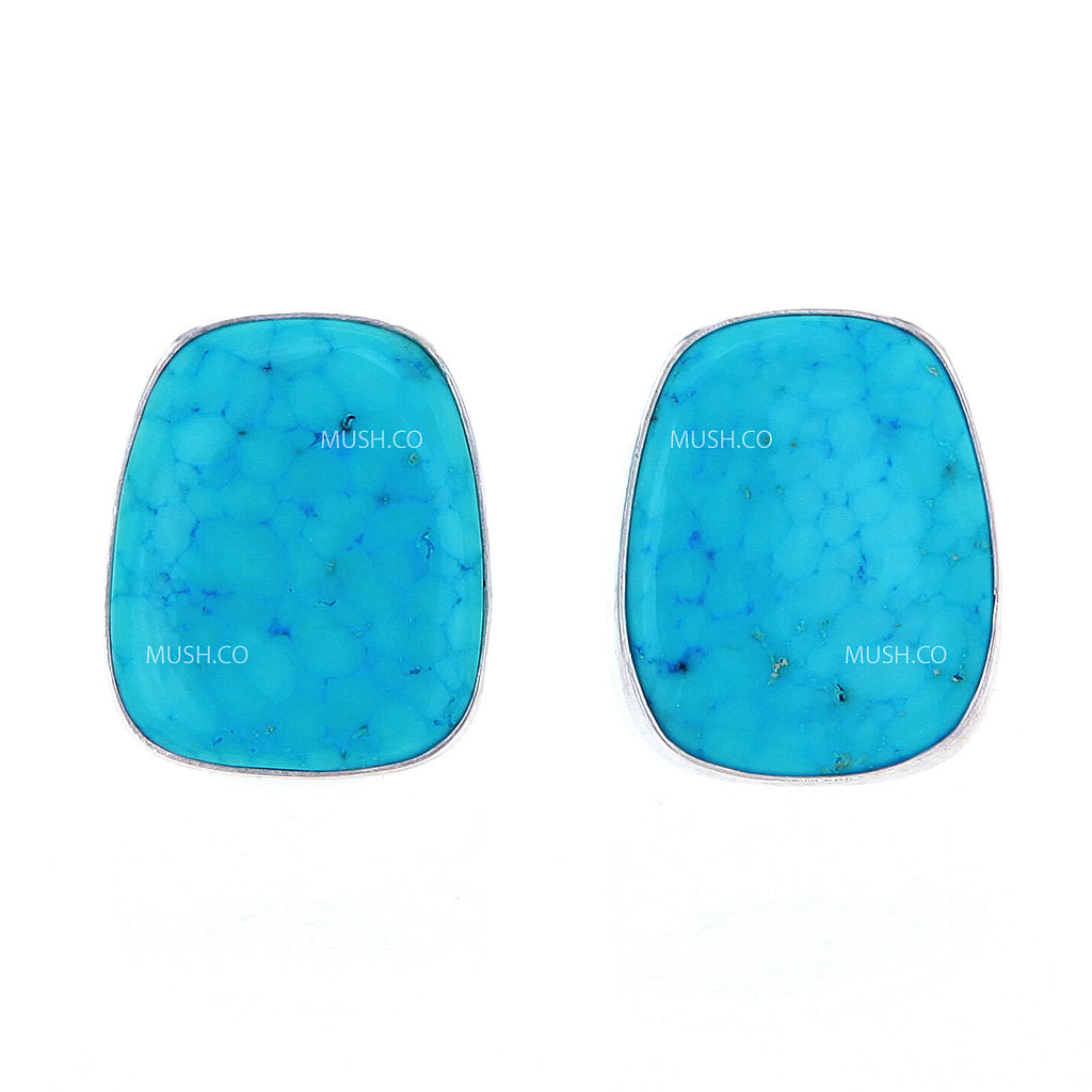 Turquoise and Sterling Silver Stud Earrings Hollywood