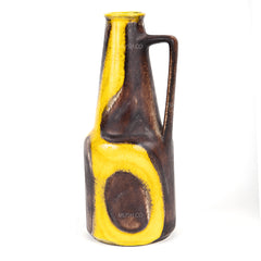 1960s Dumler and Breiden Vase in Yellow & Brown Glaze