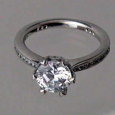 Ritani Platinum Engagement Ring (Mounting ONLY Center Diamond Sold Separately)