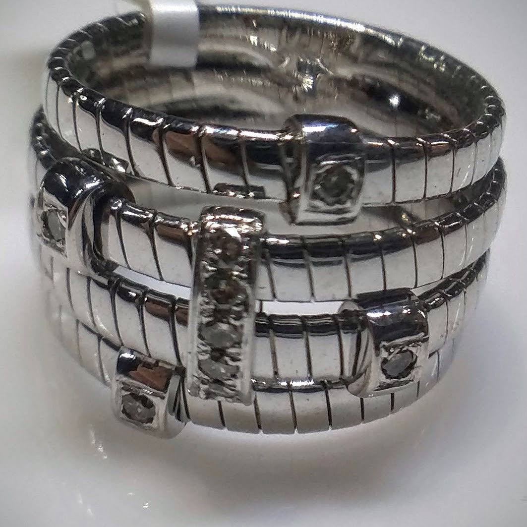 Braids and Diamonds White Gold Ring by Kupfer Design