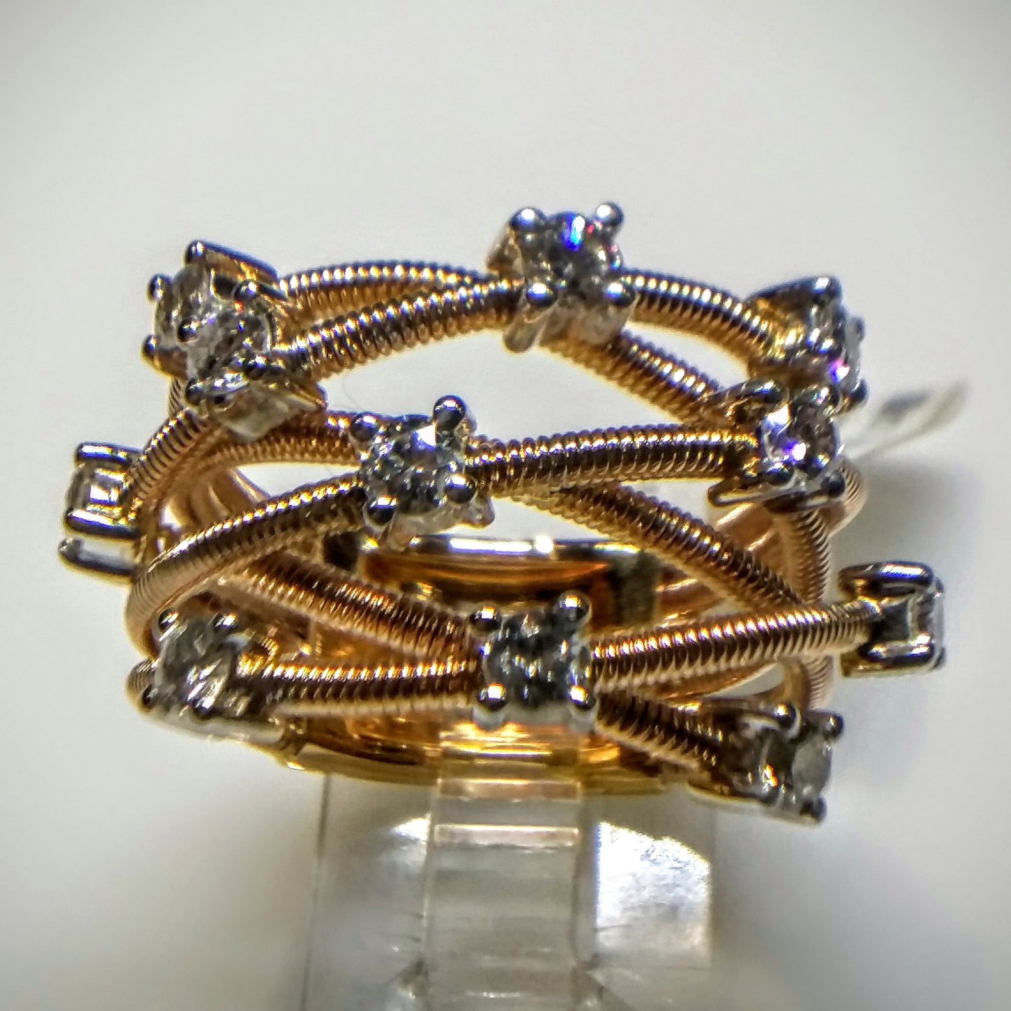 "COIL" with Diamonds Rose Gold Ring by Kupfer Design