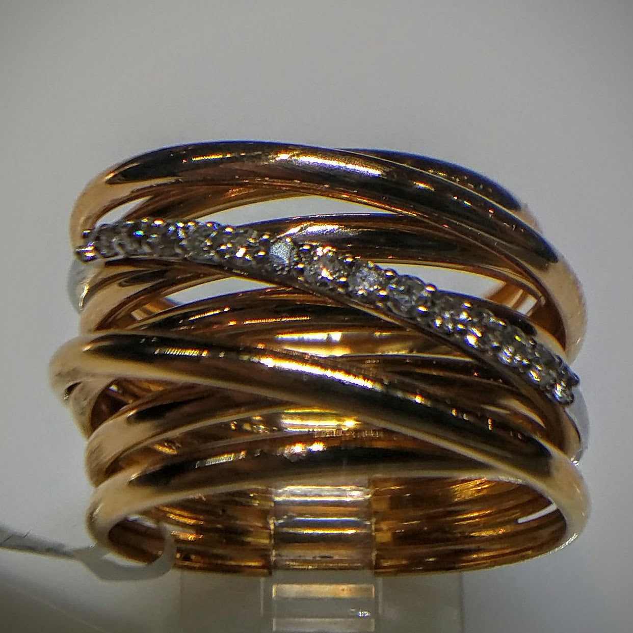 Mutli-Band with Diamonds Rose Gold Ring by Kupfer Design