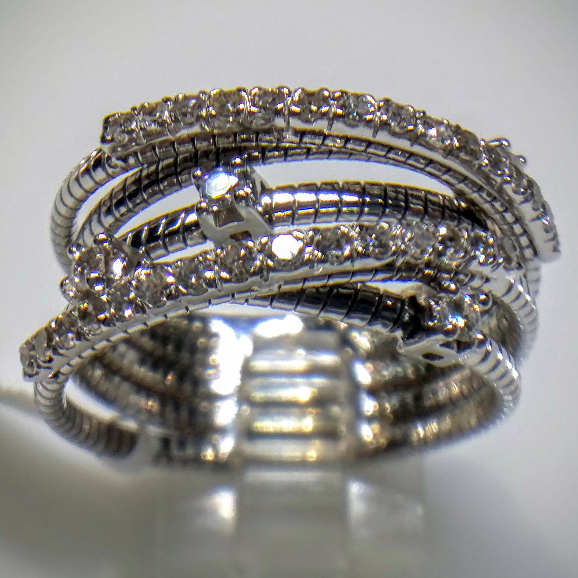 Multi-Band & Diamonds White Gold Ring by Kupfer Design