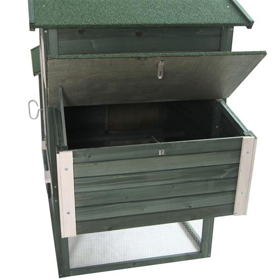 Raised Chicken Coop Hen House with Run in Green – Chicken Coop ...