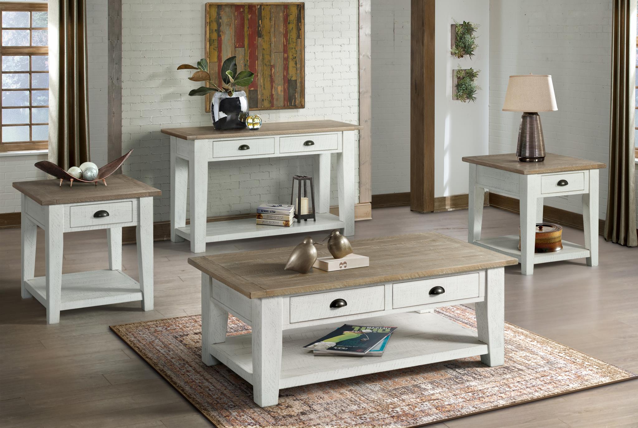 Weekly Or Monthly Farmhouse Style Cocktail Table 2 End Tables Community Furnishings