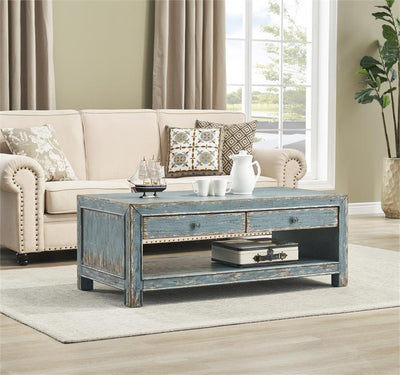 WEEKLY or MONTHLY. Shoreline Shabby Blue Coffee Table