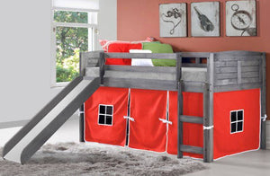 WEEKLY or MONTHLY. Antique Grey Twin Louver Low Loft Bed