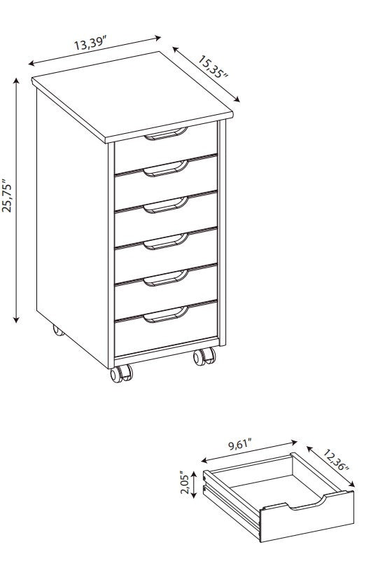 6-Drawer Rolling Storage Cart