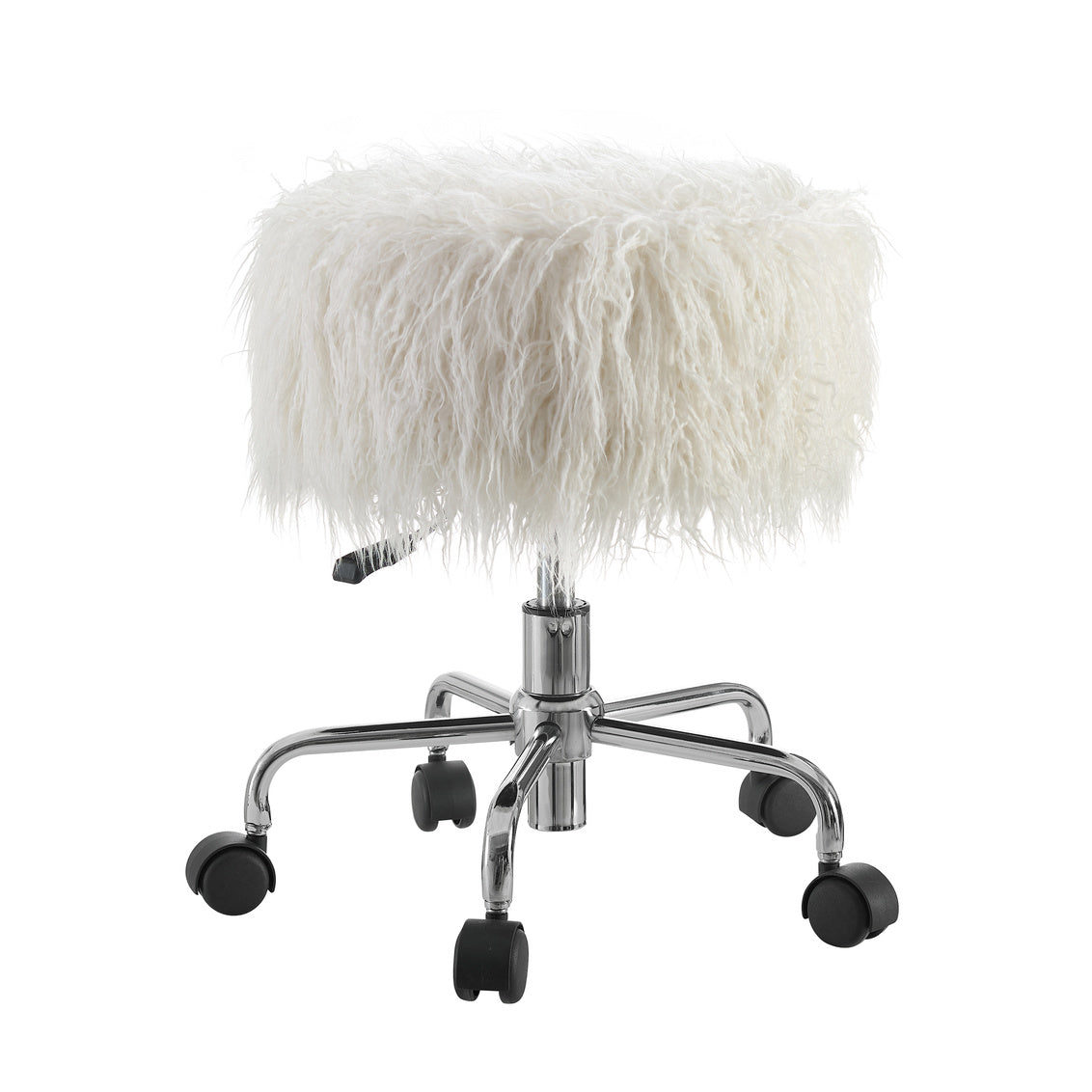 faux fur stool with wheels