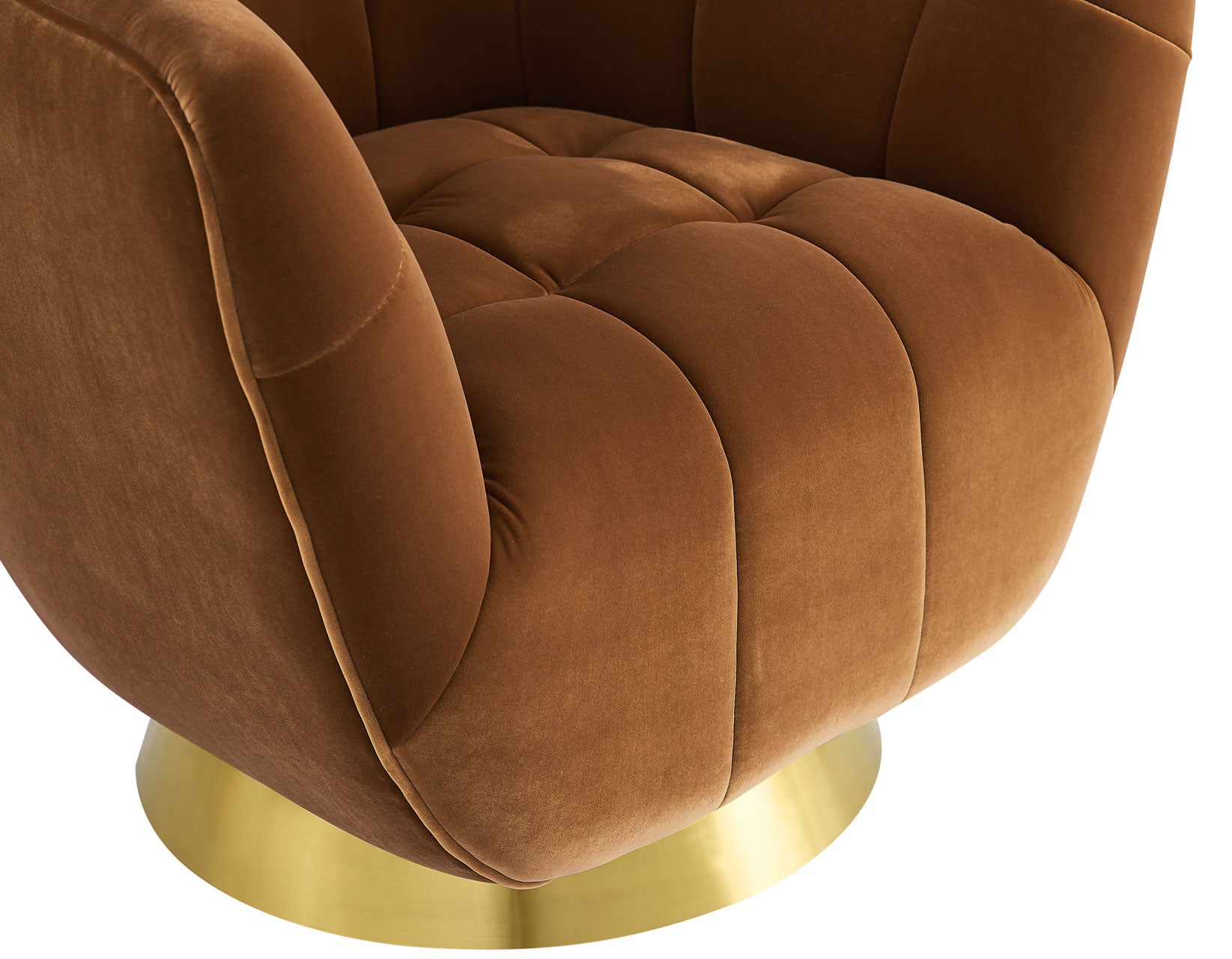 WEEKLY or MONTHLY. Hannah Rust Velvet 360° Swivel Accent Chair