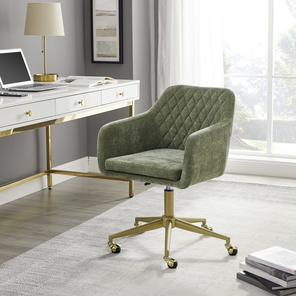 WEEKLY or MONTHLY. Vance Green Velvet Quilted Office Chair – Community ...