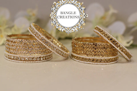 Red Sparkly Crystal Rhinestone Coated Bangles Set of 4
