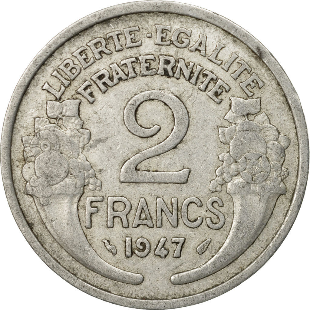 [#547076] Coin, France, Morlon, 2 Francs, 1947, Paris, VF(3035