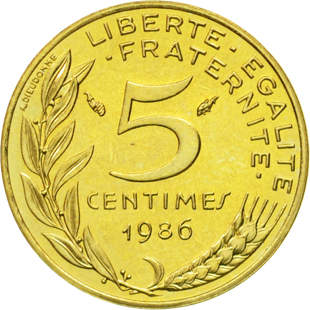 [#581581] Coin, France, Marianne, 5 Centimes, 1986, Paris, MS(63)  eBay