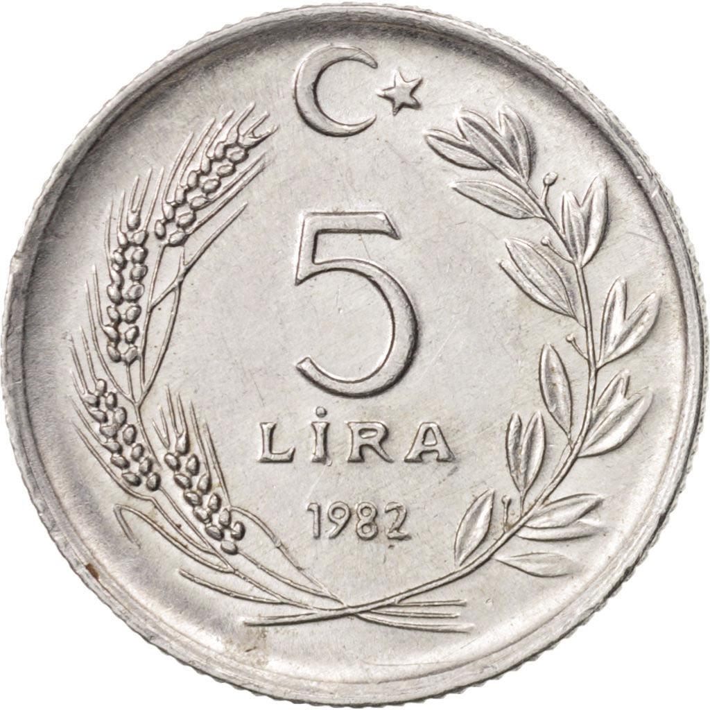 [#503366] Turquie, 5 Lira, 1982, SUP+, Aluminium, KM:949.1