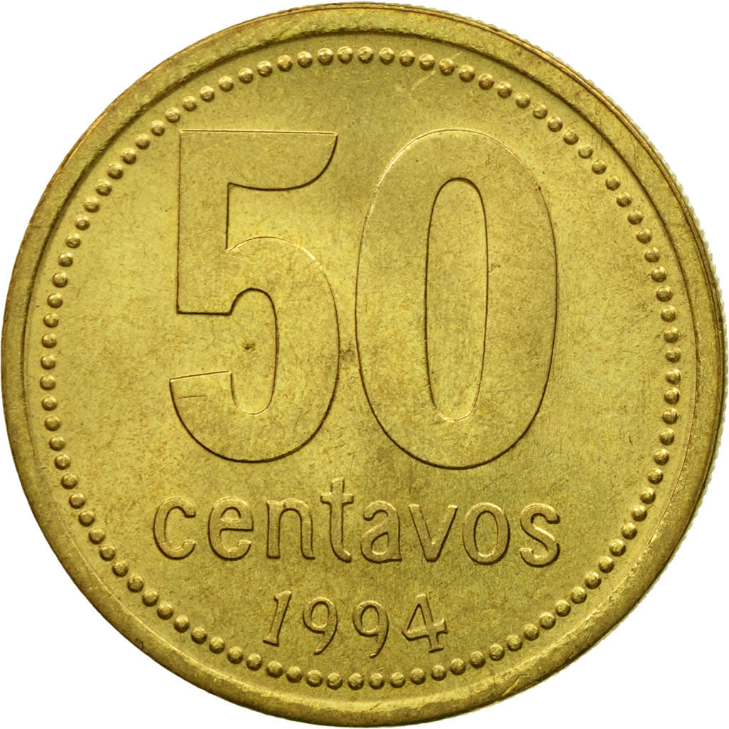 [#438713] Coin, Argentina, 50 Centavos, 1994, Buenos Aires, AU(55-58 ...