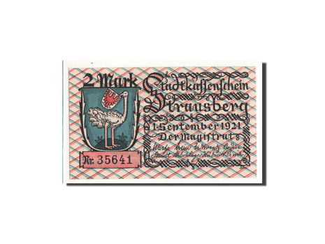 Germany Strausberg 2 Mark 1921 1921-09-01 UNC(65-70) 35641 Mehl:1281.1