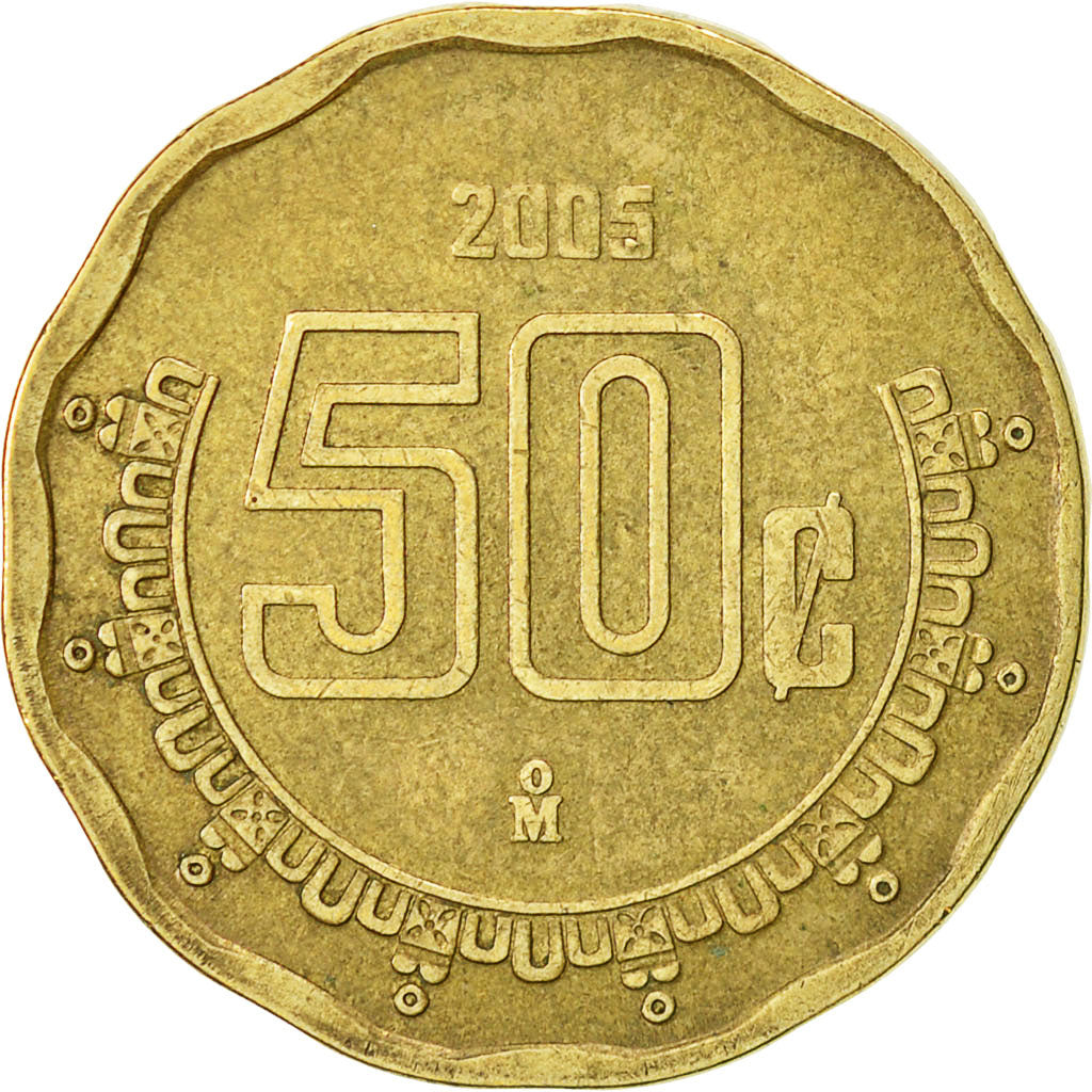 [#521547] Mexico, 50 Centavos, 2005, Mexico City, EF(40-45), Aluminum ...
