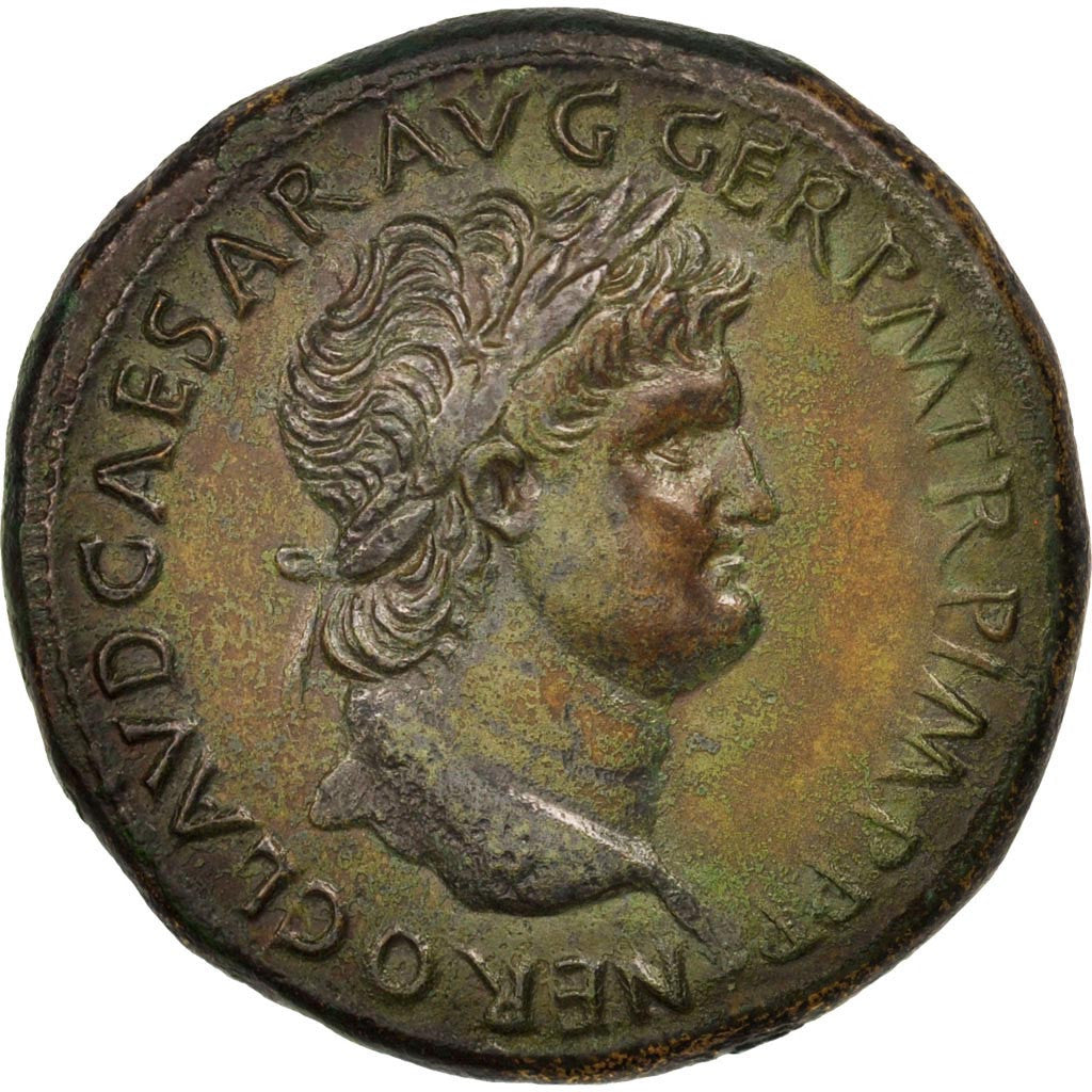 [#503930] Nero, Sestertius, Lyons, Bronze, RIC:390