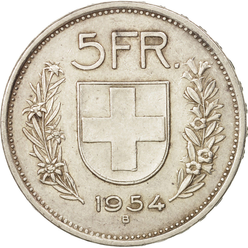 [#502822] Suisse, 5 Francs, 1954, Bern, TTB+, Copper-nickel, KM:40a.1