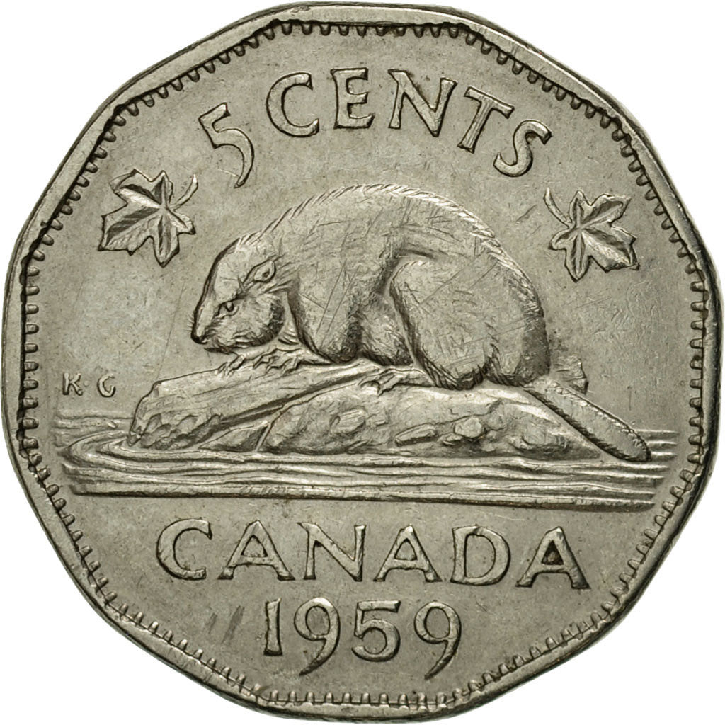 [#542790] Coin, Canada, Elizabeth II, 5 Cents, 1959, Royal Canadian ...