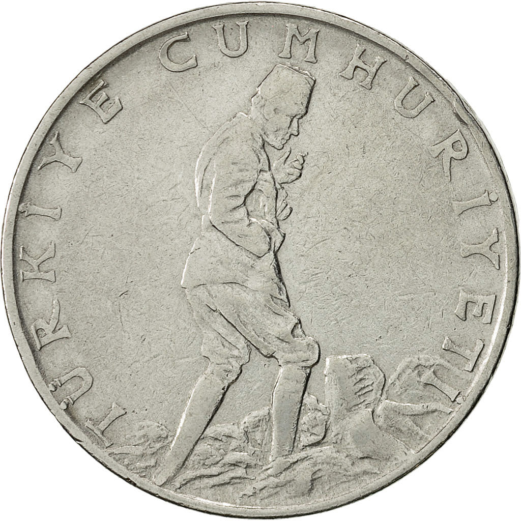 [#541404] Coin, Turkey, 2-1/2 Lira, 1967, EF(40-45), Stainless Steel