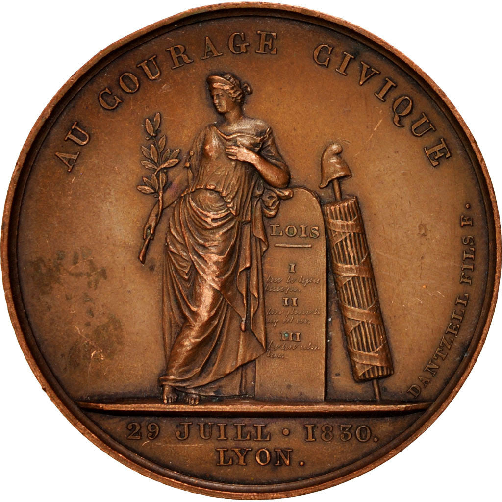 [#404307] France, Hommage patriotique à J. Morin, History, Medal, 1830, TTB+